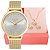 Relógio de Pulso Feminino Condor Dourado CO2035NDK/K4K Colar e Brincos - Imagem 1