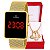 Relógio Feminino Champion Digital Quadrado Dourado CH40083V + Pulseira Berloques - Imagem 1