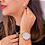 Relógio Feminino Champion Digital Dourado Espelhado Pulseira Mesh CH40179B Colar e Brincos - Imagem 5