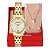 Relógio de Pulso Feminino Mondaine Dourado 32795LPMKDE1K1 Colar e Brincos - Imagem 1