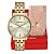 Relógio de Pulso Feminino Mondainde Dourado Analógico 32598LPMKDE1K1 Colar e Brincos - Imagem 1
