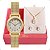 Relógio de Pulso Feminino Pequeno Condor Dourado CO2035NCD/K4C Colar e Brincos - Imagem 1
