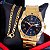 Relógio de Pulso Masculino Technos Militar Dourado 2115NBR/1A + Pulseira Dourada - Imagem 6