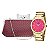 Relógio Feminino Champion Dourado Rosa Analógico CN29410E + Bolsa Clutch - Imagem 1