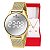 Relógio Feminino Dourado Champion Digital Espelhado CH40133B Kit Colar e Brincos - Imagem 1