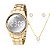 Relógio Feminino Champion Dourado Espelhado Digital CH48019B Kit Colar e Brincos - Imagem 8