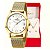 Relógio Feminino Champion Analógico Dourado CN29098W + Kit de Brincos e Colar - Imagem 1