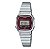 Relógio Feminino Casio Vintage Retrô Digital Prata e Bordô LA670WA-4DF - Imagem 1