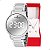 Relógio Feminino Champion Digital Espelhado Prata CH40142S Kit Colar e Brincos - Imagem 1