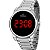 Relógio de Pulso Feminino Champion Digital Led Prata CH40142T Colar e Brincos - Imagem 9