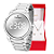 Relógio de Pulso Feminino Champion Digital Espelhado Prata CH40124S Colar e Brincos - Imagem 1