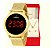 Relógio Champion Feminino Dourado Digital Led Vermelho CH40106H Kit Colar e Brincos - Imagem 1