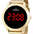 Relógio Champion Feminino Dourado Digital Led Vermelho CH40106H Kit Colar e Brincos - Imagem 8