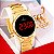 Relógio Feminino Champion Digital Dourado Led Vermelho CH40124H + Pulseira Berloques - Imagem 1