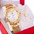 Relógio Feminino Ana Hickmann Dourado Analógico Aço Inox Cristais AH28606H Colar e Brincos - Imagem 8