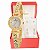 Relógio Feminino Champion Dourado Pequeno Luxo CF25072H + Brincos - Imagem 1