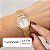 Relógio Feminino Champion Dourado Pequeno Luxo CF25312H + Brincos - Imagem 2
