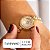 Relógio Feminino Champion Dourado Pequeno Luxo CF25536H + Brincos - Imagem 2