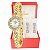 Relógio Feminino Champion Dourado Pequeno Luxo CF25536H + Brincos - Imagem 1