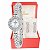 Relógio Feminino Champion Prata Pequeno Luxo CF25536Q + Brincos - Imagem 1