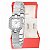 Relógio Feminino Champion Prata Pequeno Luxo CF25769Q + Brincos - Imagem 1
