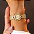 Relógio Feminino Champion Dourado Pequeno Luxo CF25769X + Brincos - Imagem 5