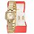 Relógio Feminino Champion Dourado Pequeno Luxo CF25769X + Brincos - Imagem 1