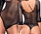 Bodystocking Arrastão com Strass Brilho Balada Manga Longa - Imagem 1
