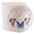 Lixeira Decorada Bege com Borboleta Azul - Imagem 1