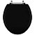 Assento Sanitario Poliester Convencional Oval Preto para vaso Celite - Imagem 1