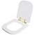 Assento Sanitário Poliester Unic Branco para vaso Deca com Ferragem Dourada - Imagem 2
