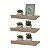 Kit 3 Prateleiras Porta Quadros 40 x 10cm Carvalho Suporte Invisível - Imagem 2