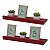 Kit 2 Prateleiras Porta Quadros 70 x 15cm Vermelha Suporte Invisível - Imagem 2
