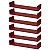 Kit 6 Prateleiras U 50 x 25cm Vermelha Suporte Invisível - Imagem 1