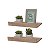 Kit 2 Prateleiras Porta Quadros 40 x 15cm Carvalho Suporte Invisível - Imagem 2