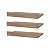 Kit 3 Prateleiras Porta Quadros 40 x 15cm Carvalho Suporte Invisível - Imagem 2