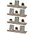 Kit 4 Prateleiras Porta Quadros 40 x 15cm Carvalho Suporte Invisível - Imagem 2