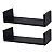 Kit 2 Prateleiras U 40 x 15cm Preta Suporte Invisível - Imagem 2