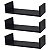 Kit 3 Prateleiras U 40 x 15cm Preta Suporte Invisível - Imagem 2