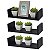 Kit 3 Prateleiras U 40 x 15cm Preta Suporte Invisível - Imagem 1