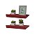 Kit 2 Prateleiras Porta Quadros 40 x 15cm Vermelha Suporte Invisível - Imagem 1
