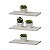 Kit 3 Prateleiras 30 x 15cm Branca Suporte Invisível - Imagem 1