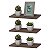 Kit 3 Prateleiras 30 x 15cm Nogal Suporte Invisível - Imagem 1