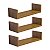 Kit 3 Prateleiras U 30 x 15cm Freijó Suporte Invisível - Imagem 2