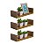 Kit 3 Prateleiras U 50 x 10cm Freijó Suporte Invisível - Imagem 1