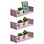 Kit 3 Prateleiras U 50 x 20cm Rosa Claro Suporte Invisível - Imagem 1