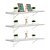 Kit 3 Prateleiras 60 x 30cm Branco Espessura 25mm Mão Francesa - Imagem 1