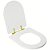 Tampa de Vaso Poliester Duomo Plus Branco para bacia Deca Com Ferragem Dourada - Imagem 2