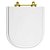 Tampa de Vaso Poliester Vogue Plus Branco para bacia Deca Com Ferragem Dourada - Imagem 1