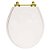 Tampa de Vaso Poliester Carina Branco para bacia Ideal Standard Com Ferragem Dourada - Imagem 1
